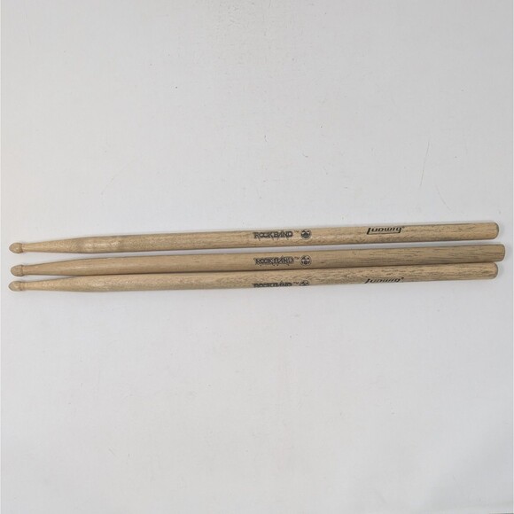 Lot Of 3 Rock Band Ludwig Wooden Drum Sticks Wii Xbox Playstation - Picture 1 of 5